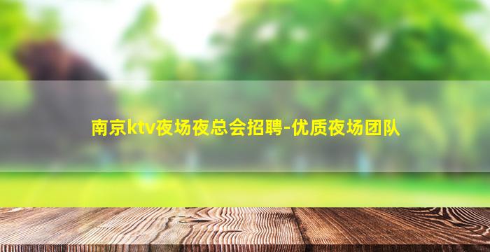 南京ktv夜场夜总会招聘-优质夜场团队